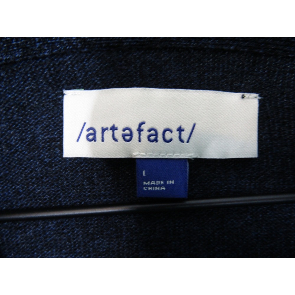 Artefact Quarter Zip Sweater Mens Large Navy Blue Excellent Merino Wool - Picture 4 of 9